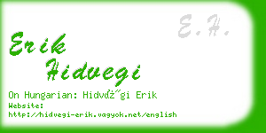 erik hidvegi business card